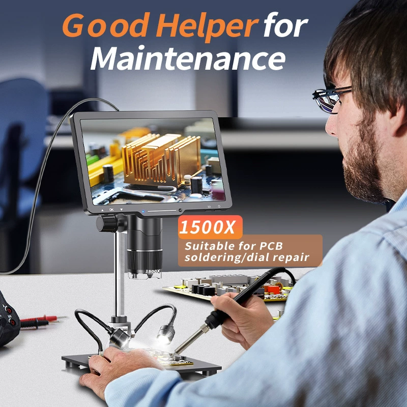 LP101T 10,1 дюймов три объектива 2500x цифровой usb электронный промышленный микроскоп инструмент для ремонта и тестирования