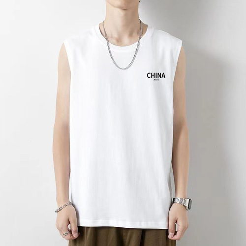 Men's Sleeveless Vest 2024 New Summer Thin Style Men's Loose-Fitting Sleeveless Waistcoat Breathable Top