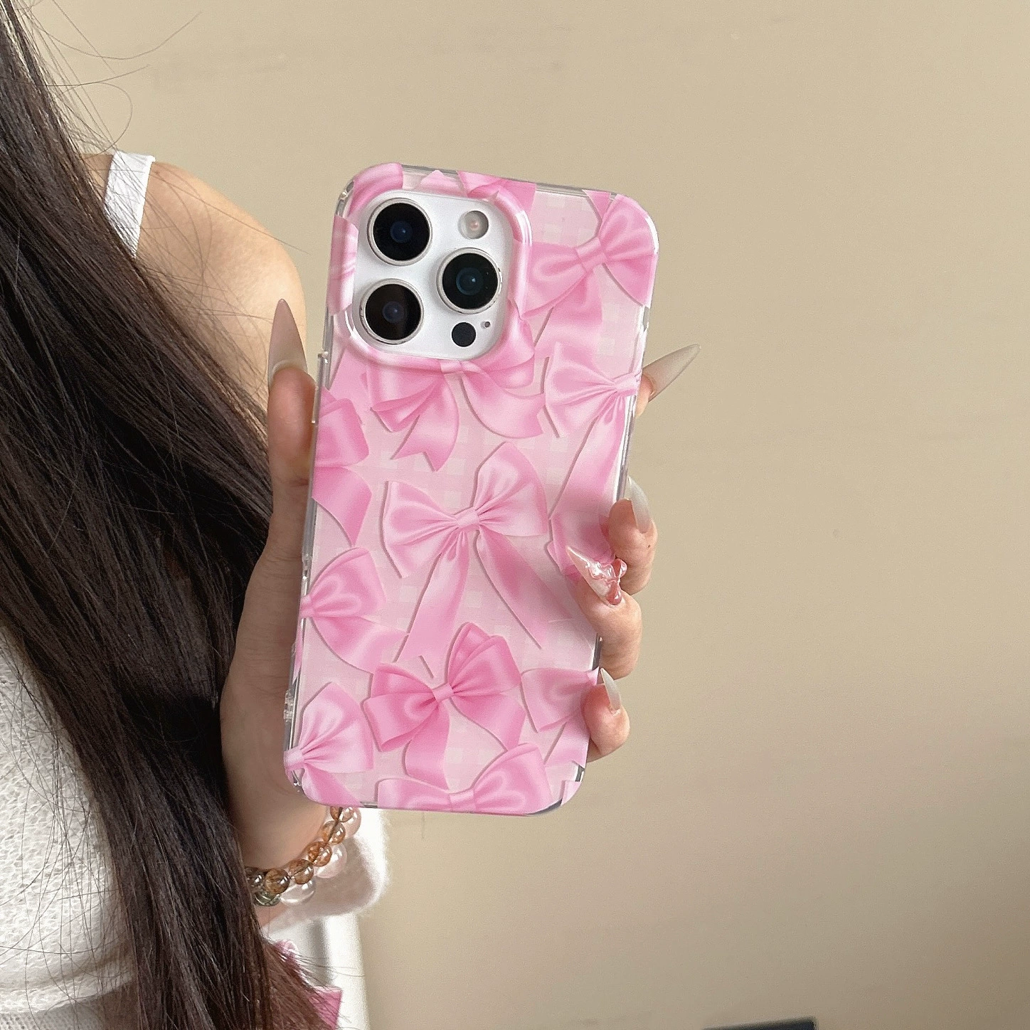 Apple, пурпурный совместимый iPhone 16 с бантом, чехол для телефона, iPhone17 Pro, iphone, 14