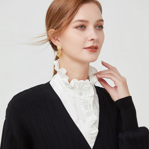 Korean style girl chiffon white round neck slimming inner fake collar decorative collar lapel