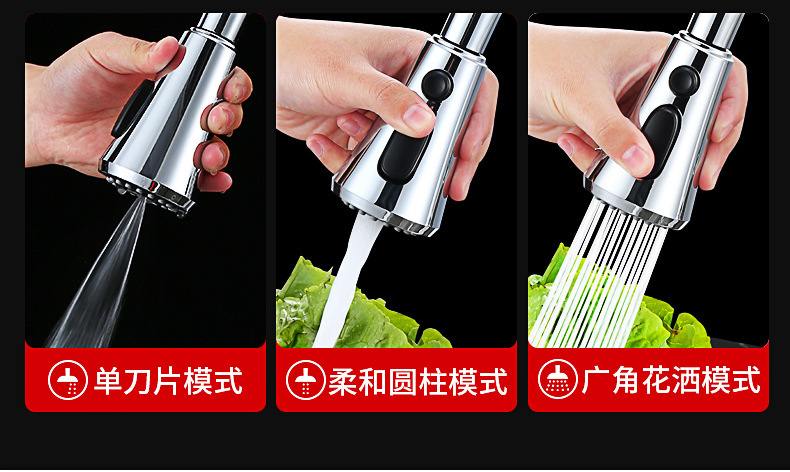Kitchen faucet, multi-functional scraper, rotatable anti-splash bubble, universal pressure-increasing extender, vegetable washing faucet undefined