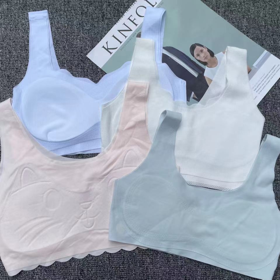 Diverso Chaleco de algodón puro para niñas de verano sujetador Delgado ropa interior de desarrollo inalámbrico brillante sujetador de Estudiante