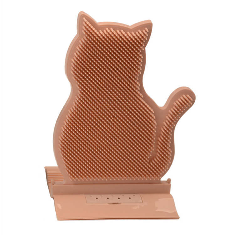 代發(fā)寵物用品新款固定逗貓貓咪蹭毛器 除毛按摩刷 貓貓抓癢刷玩具