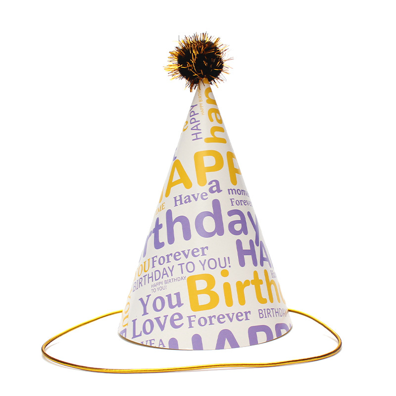 Sombreros de cumpleaños de embalaje independiente, sombreros de fiesta, sombreros de punta, sombreros de fiesta para bebés, sombreros de pastel