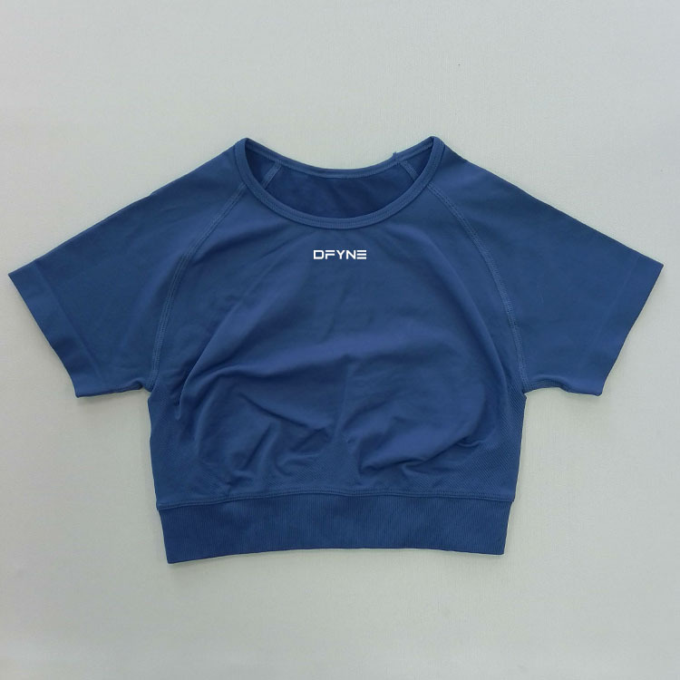 DFYNE Quick Drying Yoga Top For Sports Fitness Slimming Short-Sleeved Moisture Wicking Top_desvips.com