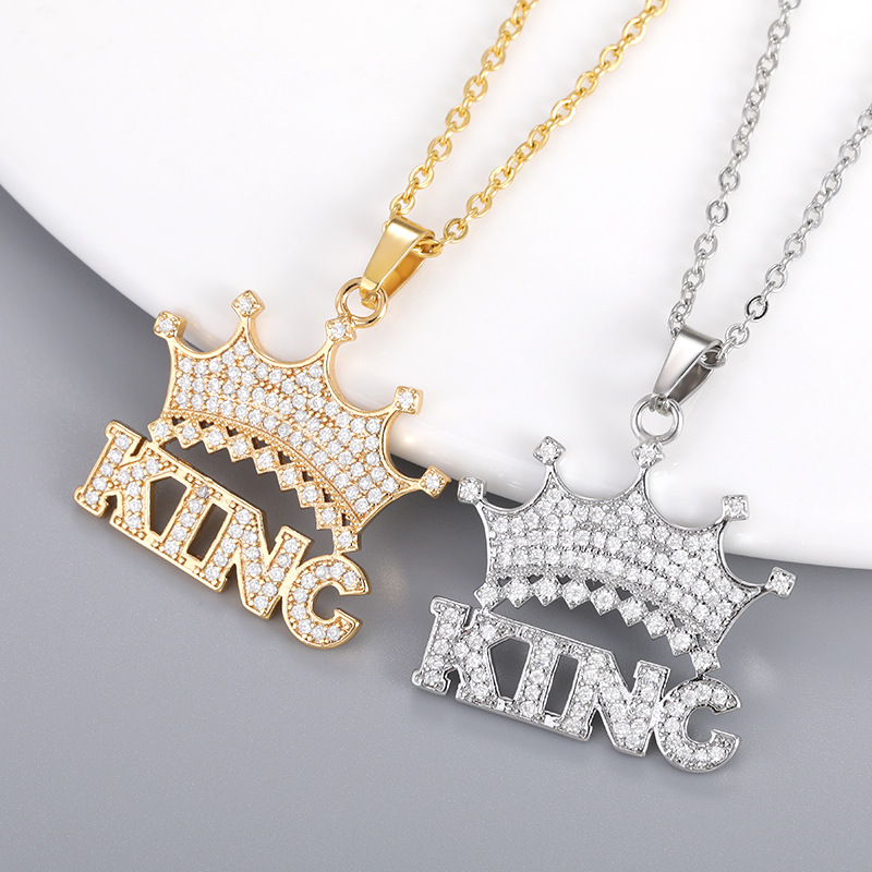 New Hip-hop Necklace King Crown Pendant Jewelry Men And Women Necklace display picture 2