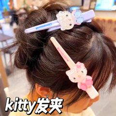 可爱小猫咪发夹边夹女侧边卡通kitty高端后脑勺公主发卡鸭嘴夹发