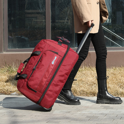 New Oxford Bra Rod Bag Large Capacity Expandable Travel Bag Three-Wheel Reinforced Tug Bag Wholesale Foreign Trade Set Three