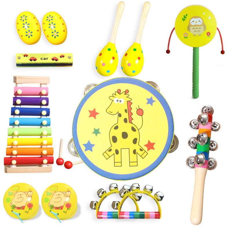 Orff percusión traje de Kindergarten enseñanza ayudas tablero arena martillo pandereta juguete los niños traje color al por mayor