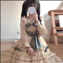 ロリータプリンセスドレス スイートプリンセスOP 長袖ドレス 秋冬リボン ロリータ風チュチュスカート