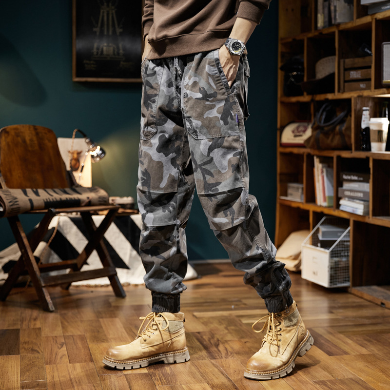 Camouflage Japanese retro trousers