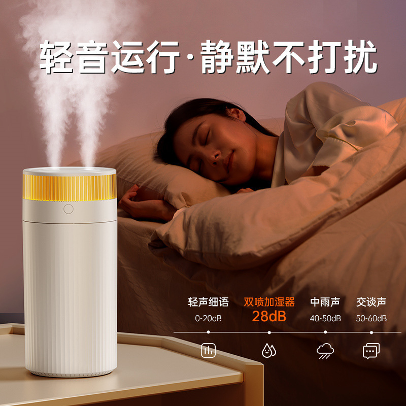 新しい加湿器家庭用ダブルスプレー濃霧 USB ナイトライト空気加湿器オフィス寮デスクトップ加湿器|undefined