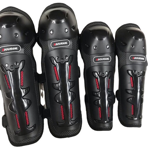 Cycling Motorcycle Knee Pads and Elbow Pads Set, Racer Off-Road Protective Gear, Suitable for All Seasons