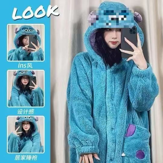 2025年秋冬新作 Jiyikawa コーラルベルベット厚みのあるパジャマ カップルホーム服は屋外でも着用可能 混合バッチ|undefined