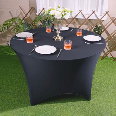 Elastic Table Cover Simple Round Cocktail Table Cover Solid Color Wedding Activity Tablecloth Tablecloth Bar Cover Wholesale