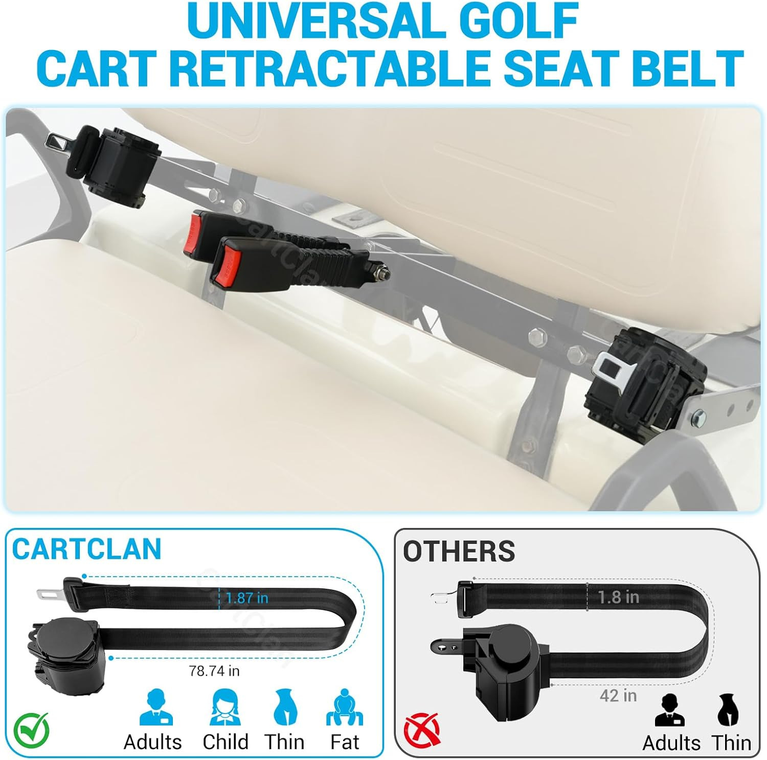 Automatic Two-Point Safety Harness, Racing Safety Harness, Go-Kart Club, Golf Cart, Sightseeing Car, Emergency Lockout