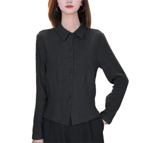 Dropshipping livestream bestseller: 2025 autumn/winter new fashion stylish Western-style double-faced one-piece velvet solid-color pullover shirt—trendy.