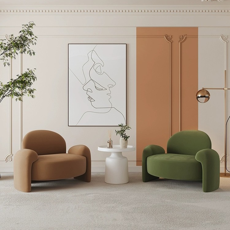 单人沙发椅懒人创意设计师款咖啡厅售楼处休息区接待洽谈桌椅组合