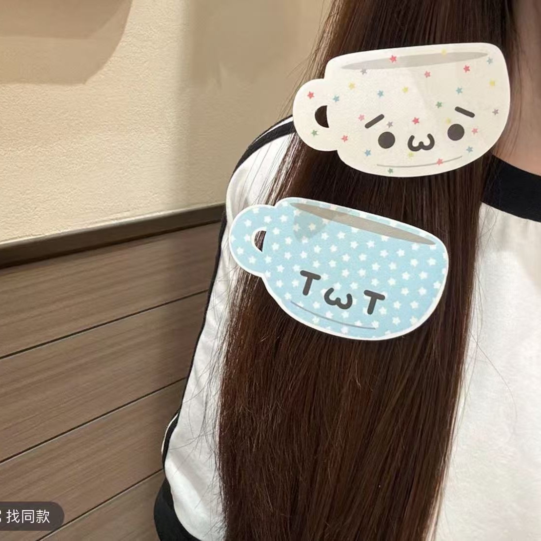 New Cartoon Cute Cat Teapot Hair Clip with Polka Dots, Fun and Stylish Hair Accessory