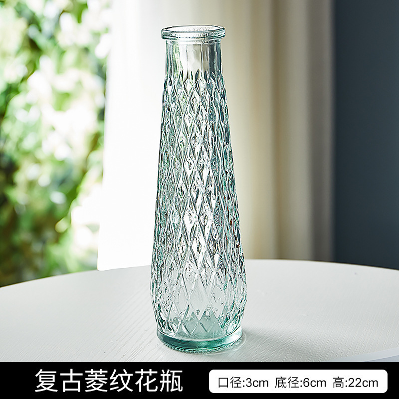 Jarrón creativo con relieve y un toque de alta gama, jarrón de vidrio estilo INS, jarrón para plantas hidropónicas, adorno de alta gama para arreglos florales.