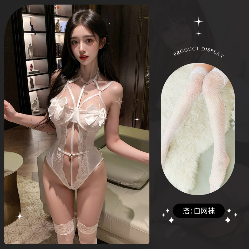 9271 화이트 + 화이트 망사 스타킹