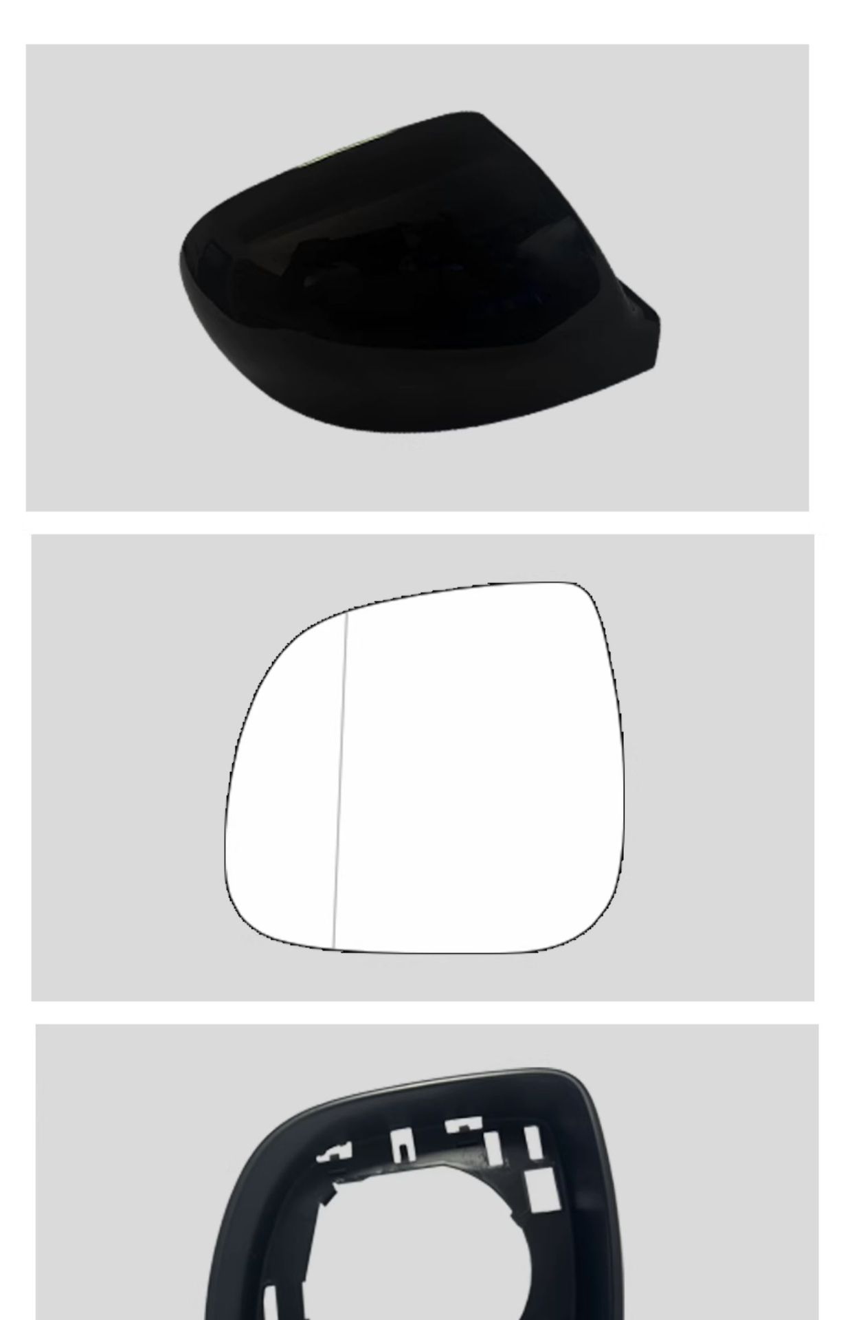 Suitable for Volkswagen Mettewei T5T6 Reversing Mirror Lens Housing Rearview Mirror Bottom Shell Reflector Frame Mirror Frame Upper Shell