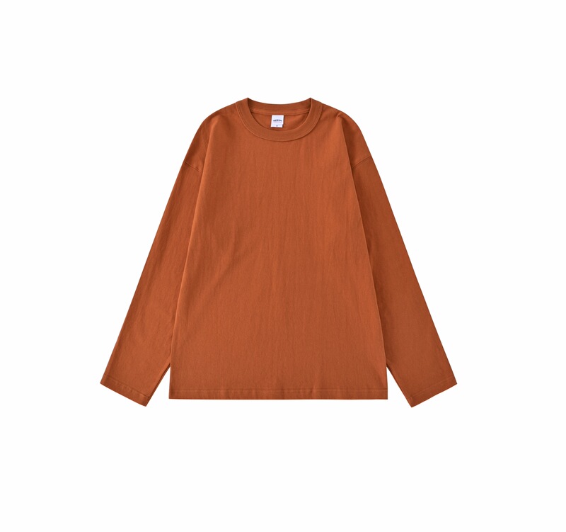 300グラムゆるいoversize重ポンド純色丸首長袖tシャツ男阿miカチカチ国潮t代発|undefined