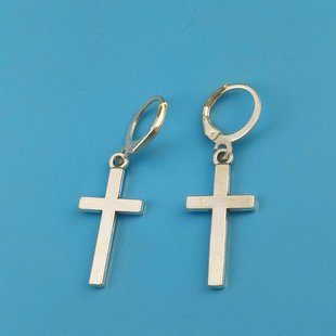 Small cross pendant French round buckle ladies earrings earrings wholesale s589745
