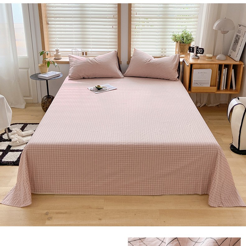 Una sábana de algodón lavado de algodón de una sola pieza de algodón 100 dormitorio de estudiantes edredón individual funda de almohada de tres piezas 3 nuevo estilo