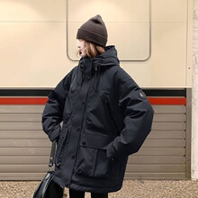 服潮连帽冬季超厚白鸭绒新款羽绒服男休闲2025女宽松今年流行时尚