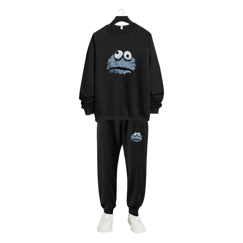 DW1033-DK2033 Очень большой размер 400 кг спортивный хлопковый костюм толстый свитер брюки мужские осенне-зимние флисовые подкладки плюс