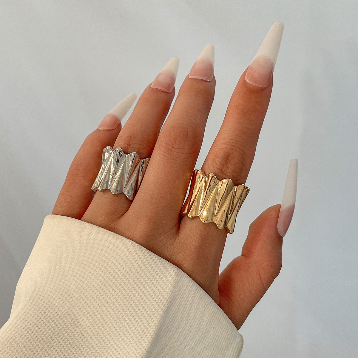 9g Weight Open Rings Classification 1 Piece Quantity Holiday, Banquet, Travel Occasion Alloy Material Geometric Pattern Women's Gender Plating Design Casual, Elegant, Lady Style Casual Elegant Lady Geometric Alloy Plating Women's Open Rings 44