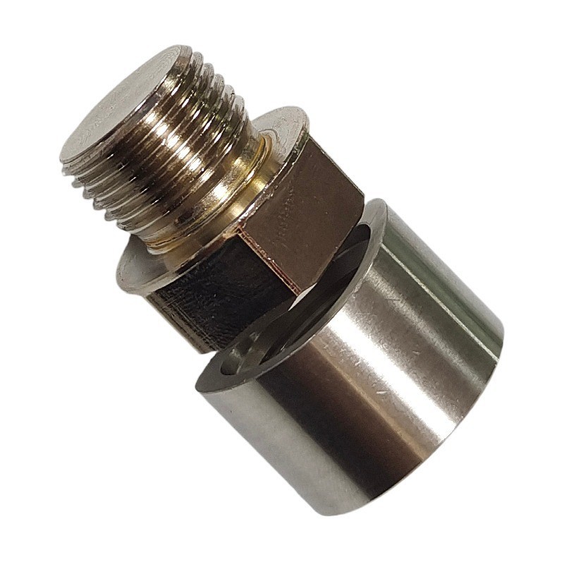 Piezas de automóvil Adaptador de tubo de escape Soldadura de acero inoxidable 304 Tuerca de muesca de hierro galvanizado de níquel tapón de rosca M18x1.5