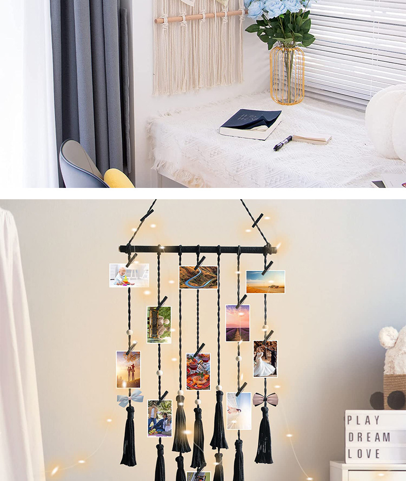 ins Nordic Handwoven Decorative Storage Tapestry Hanging Home Photo Wall Rack_voghion.com