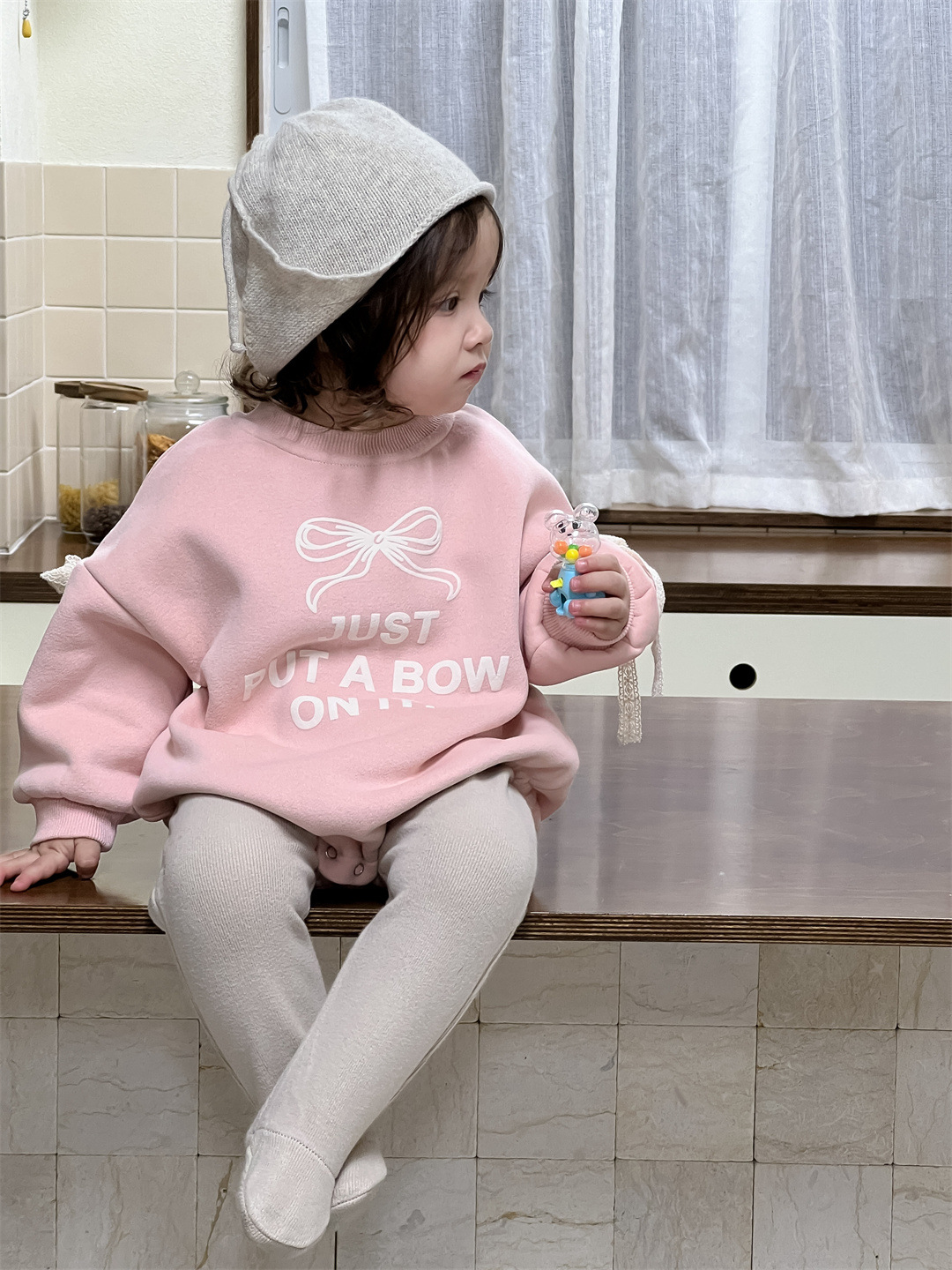 Ropa de invierno para niños niñas monótese grueso ropa infantil coreana con camisa de terciopelo para bebés bolsa de pelusa