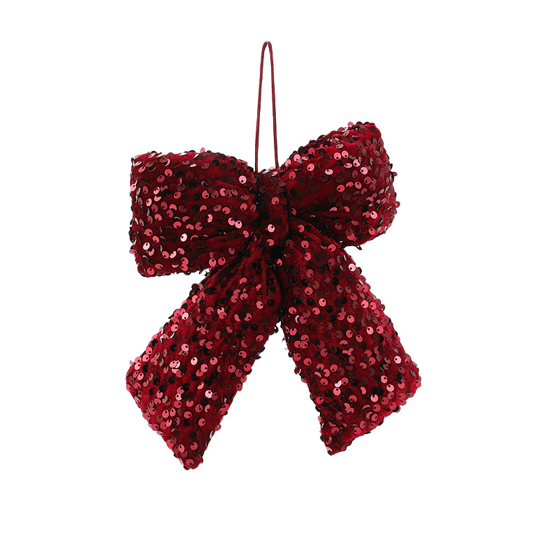 Vin de tela transfronteriza mariposa de Navidad roja sequinilla de brillo de alto nivel colgante de árbol de Navidad accesorios de decoración