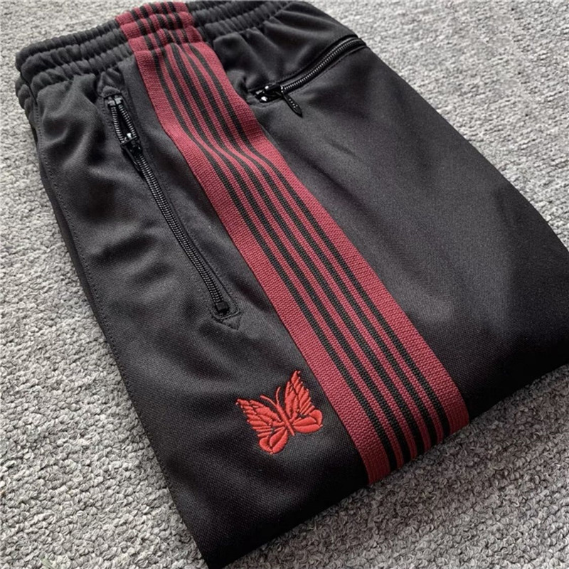 Needle Butterfly Pants Japanese Style Loose Fit Embroidered Butterfly Straight-Leg Pants Sports Pants Drapey Wide-Leg Pants Long Pants Trendy