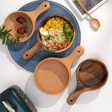 韩式餐具泡菜碗家用批发木碗水果沙拉碗手柄泡面碗餐桌上的仪式感