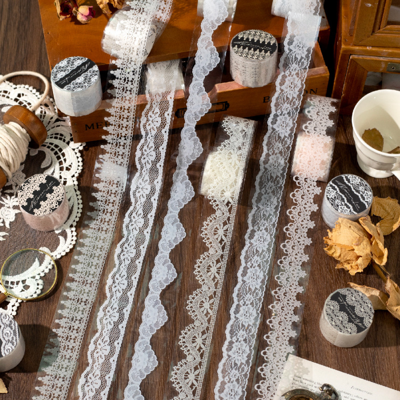 Afternoon Lace PET Tape Retro Lace Pattern Handbook Base Base…