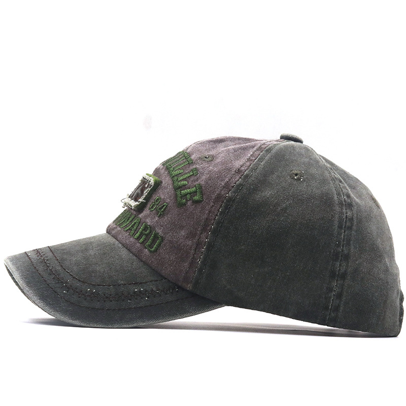 Nys Embroidered Washed Cotton Baseball Cap Distressed Unisex Hat_voghion.com