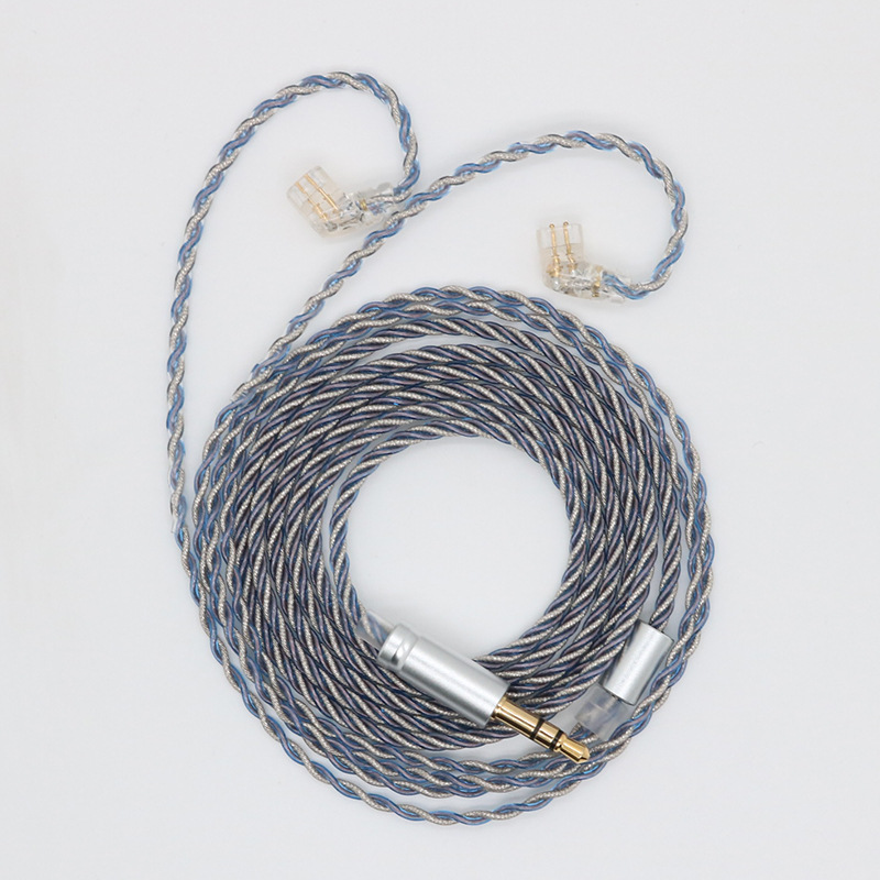 Alambre de lámina de plata explosivo, máquina de distribución de gama alta plateada azul, cable HIFI QDC/0.78 doble aguja/A2DC/IM serie