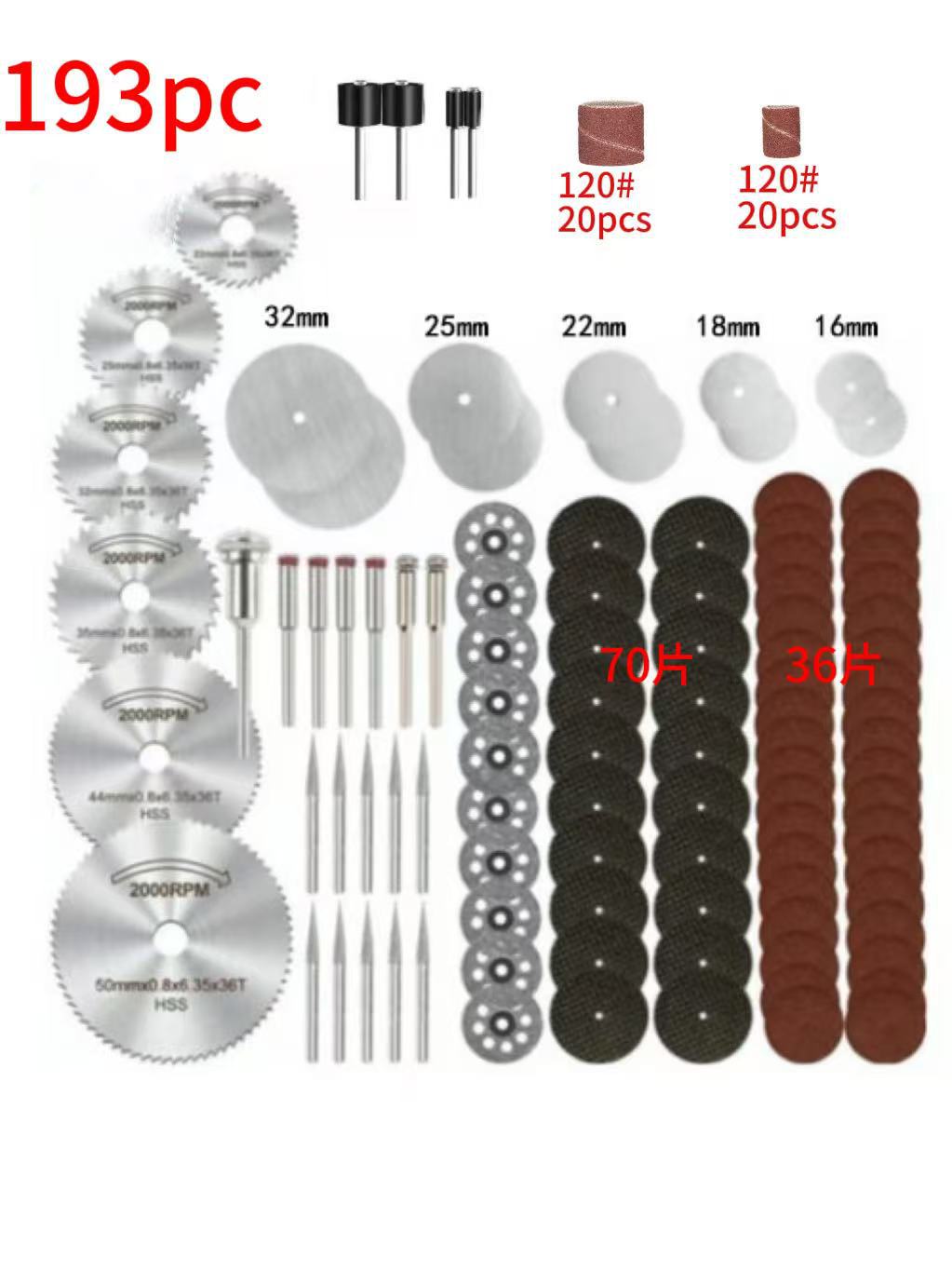 Suministro transfronterizo accesorios de taladro eléctrico traje de hoja de sierra de alta velocidad h2emery rebanada pieza de corte de resina rebanada redonda