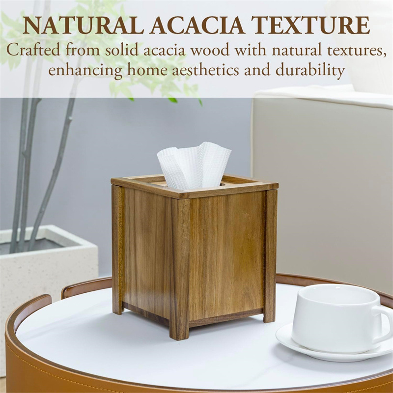 Wooden Tissue Box Square Countertop Face Towel Extraction Box Living Room Coffee Table Napkin Box Napkin Dispenser Wooden Tissue Box Square Countertop Face Towel Extraction Box Living Room Coffee Table Napkin Box Napkin Dispenser
