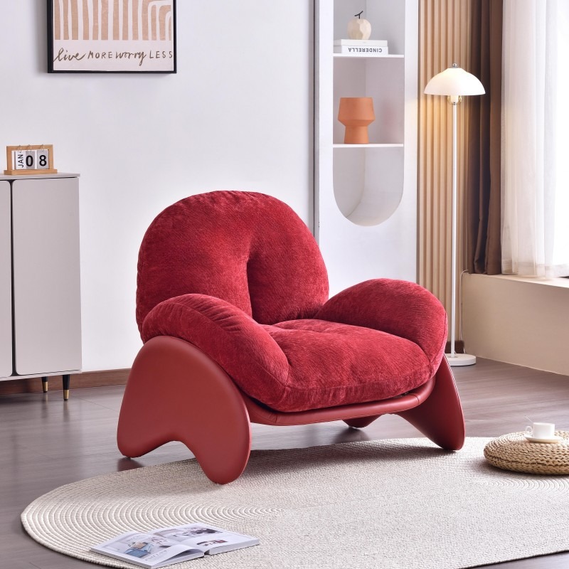 Living Room Sofa Lounge Chair Home Leisure Italian Minimalist Light Luxury Modern Squash Chair Wabi-Sabi Style Cross-Border Bidding Solid Wood