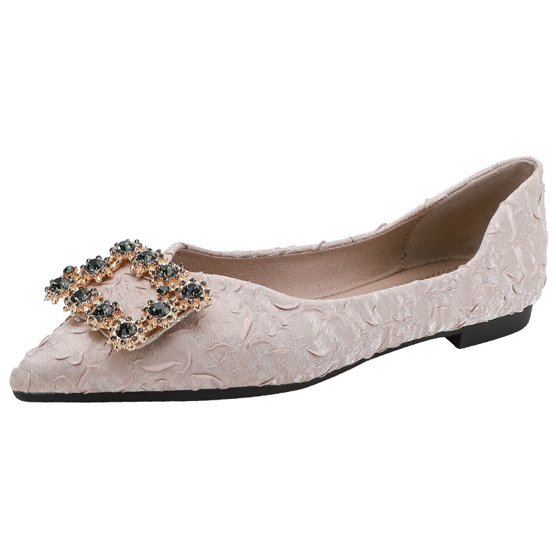 2023 primavera nuevo Internet Celebrity zapatos planos de corte bajo del todo el Partido mujeres punta puntiaguda estilo Chanel zapatos de una sola capa de fondo suave más el tamaño de los zapatos de las mujeres 43 image 7