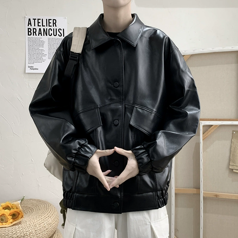 Полиуретановая пружинная трендовая куртка, trench coat, 2023, корейский стиль, оверсайз