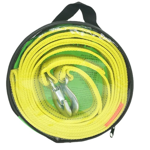 Car powerful tow rope 4 meters 5 tons traction rope double layer thickened nylon rope pull trailer strap rope tow strap