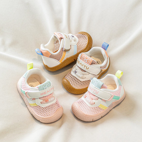 New 2025 Baby Girl Toddler Shoes Spring Cartoon Children Men's Treasure Anti-slip Shoes Mesh Breathable Shoes Wholesale