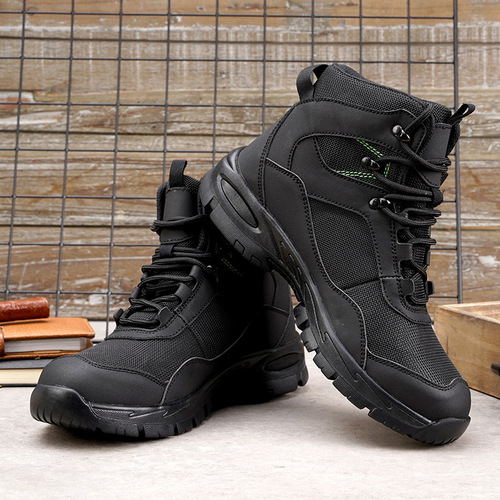 High-top anti-puncture and abrasion-resistant safety shoes for men in autumn and winter, anti-smash and puncture-resistant breathable safety shoes