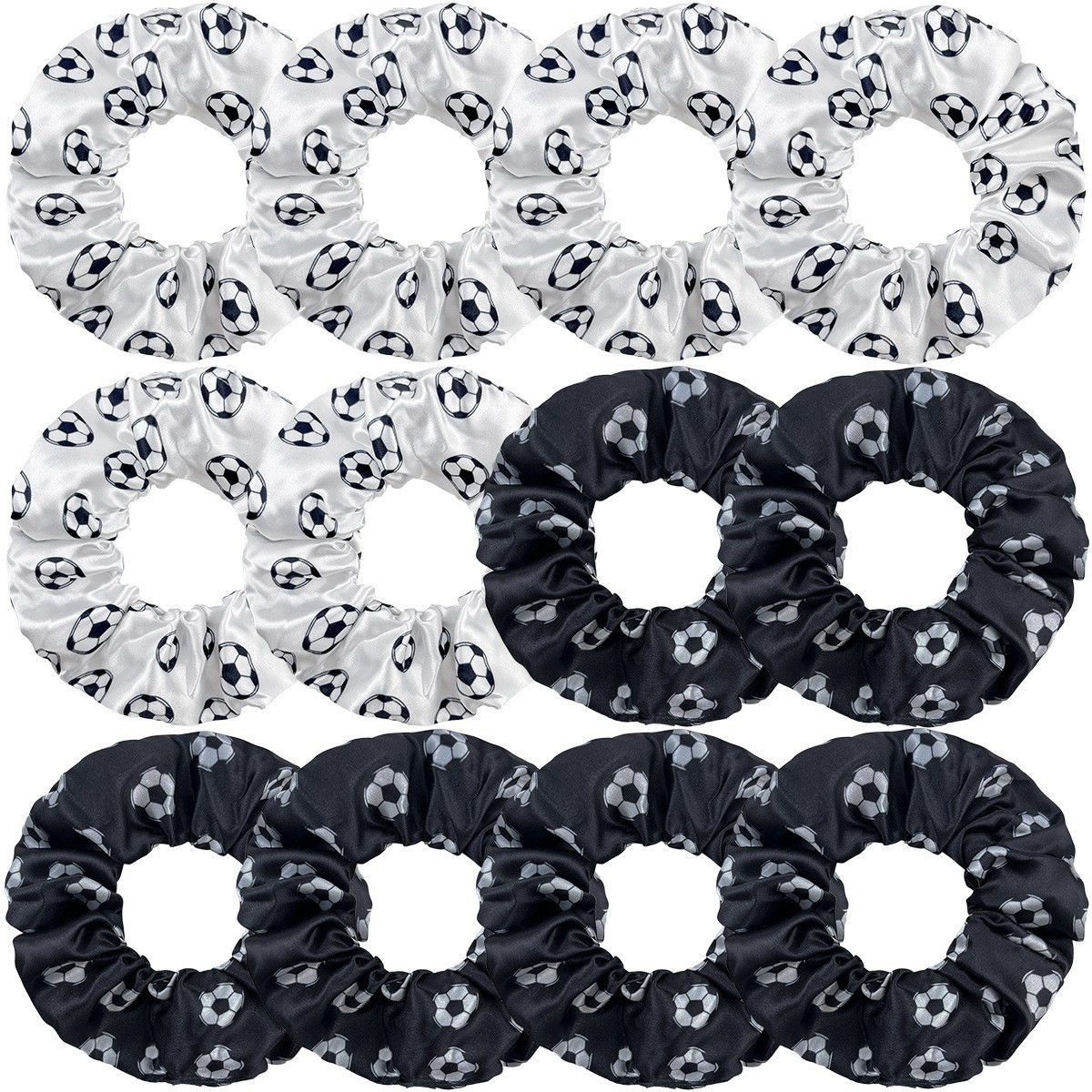 跨境黑白经典款足球印花大肠发圈欧美简约运动休闲系弹力女士发圈